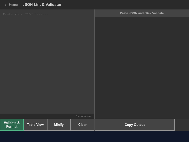 JSON Linter and Viewer preview