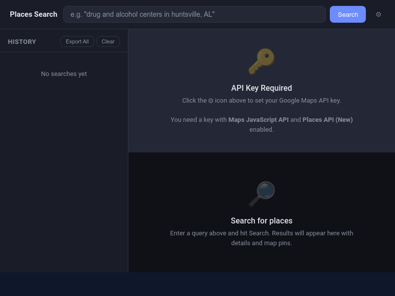Places API Leads List Builder preview