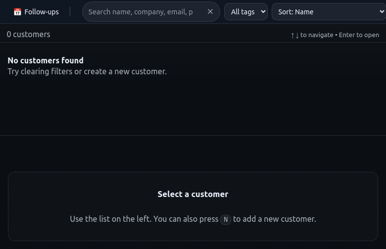 Client/Customer Mini CRM preview